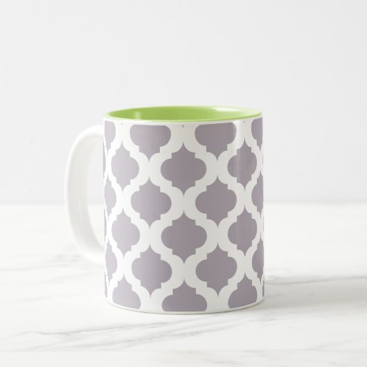 Mod Coffee Mok in Paars en groen (Voorkant links)