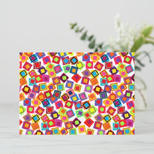 Mod Colorful Squares Kaart (Staand voorkant)