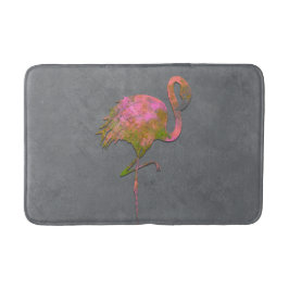 Mod Colorful Summer Flamingo Chic Modern Grey Badmat