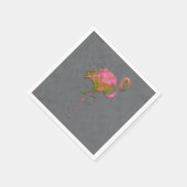 Mod Colorful Summer Flamingo Chic Modern Grey Servet (Hoek)