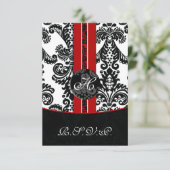 Mod Damask rode RSVP kaarten standaard 3,5 x 5 (Staand voorkant)