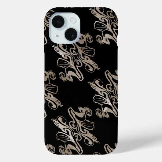 Mod damast textuur (zilver en zwart) Case-Mate iPhone case (Achterkant)