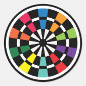 Mod Dartboard Ronde Sticker (Voorkant)