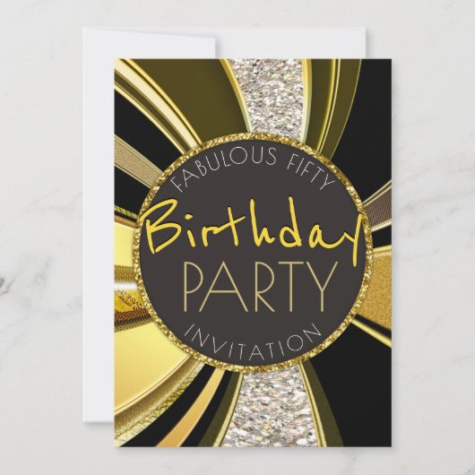 Mod Deco Fabulous 50 Verjaardag Stijlvol Glam Part Kaart (Voorkant)