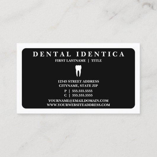 mod dentaal visitekaartje (Achterkant)