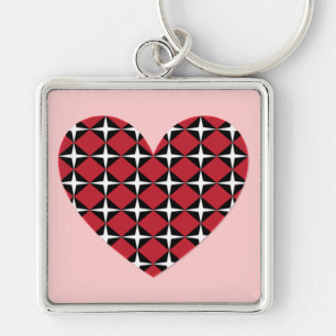 Mod Diamond Heart Sleutelhanger