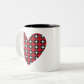 Mod Diamond Heart Tweekleurige Koffiemok (Voorkant links)