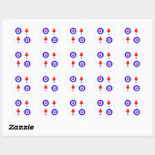 Mod doel en pijlen ronde sticker (Vel)