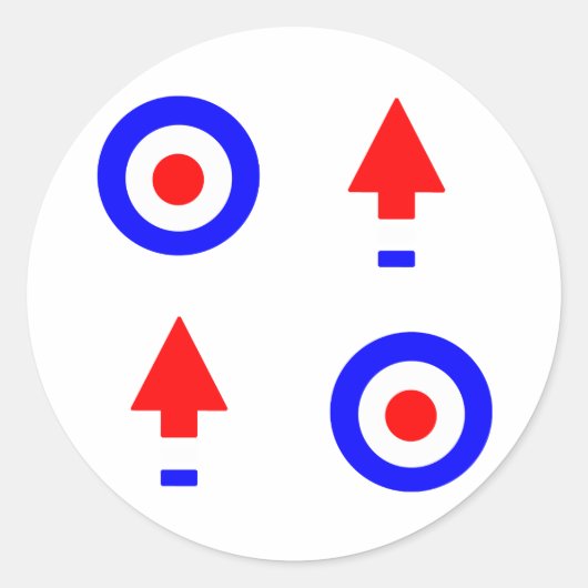 Mod doel en pijlen ronde sticker (Voorkant)