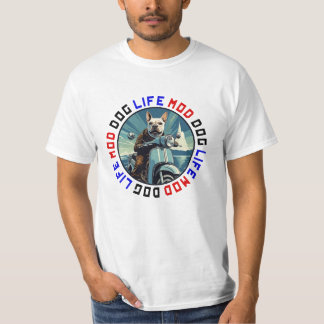 Mod Dog Life - Pitbull Terrier op scooter. T-shirt