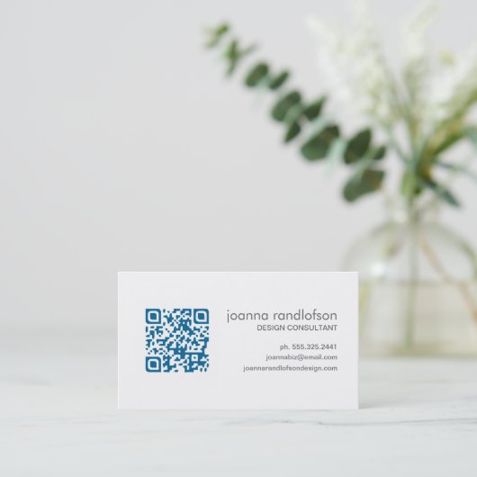 Mod donkerblauw QR-CODE-Visitekaartje Visitekaartje (Staand voorkant)