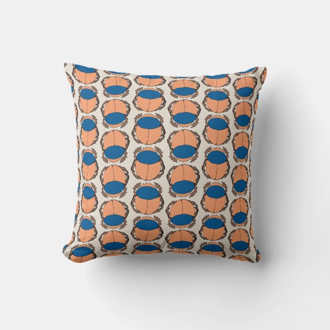 Mod Egyptian Scarab Motif Pattern Sierkussen (Voorkant)