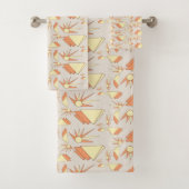 Mod Egyptian Sunshine Motif Pattern Bath Towel Set Bad Handdoek (Insitu)