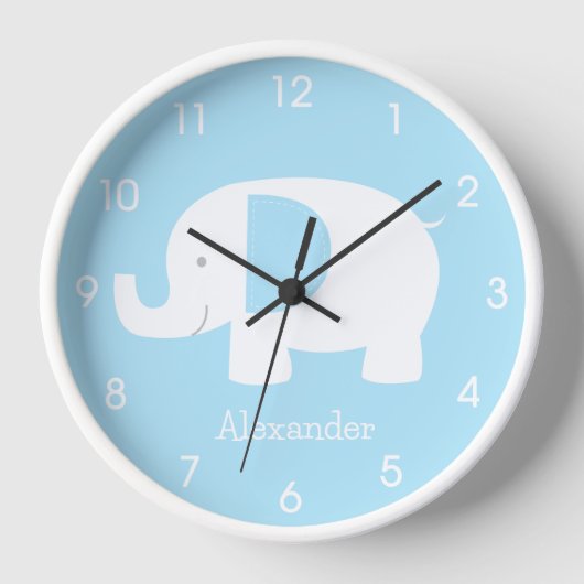 Mod Elephant Baby Blue Minimalist Nursery (Voorkant)