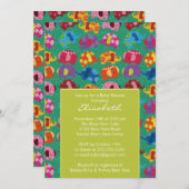 Mod Elephant Baby shower Invitation Limoen Kaart (Voorkant / Achterkant)