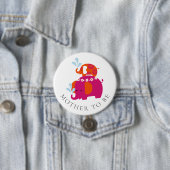 Mod Elephant Baby shower Moeder te worden Ronde Button 7,6 Cm (In situ)