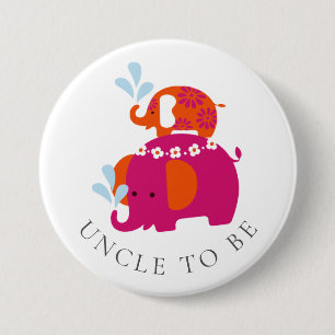 Mod Elephant Baby shower oom wordt Ronde Button 7,6 Cm