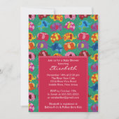 Mod Elephant Baby shower Uitnodiging Roze (Voorkant)