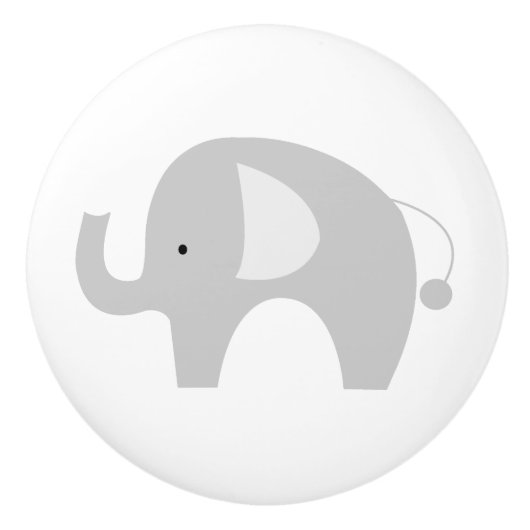 Mod Elephant Ceramic Knob - White Keramische Knop (Voorkant)