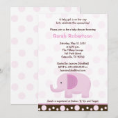Mod Elephant Soft Pink 5x7 Baby shower Uitnodiging (Voorkant / Achterkant)