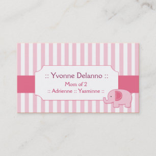 Mod Elephant Trendy Stripe mammie Calling Card Contactkaartje