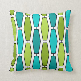 Mod Elongated Hexagon, Blauwgroen en groen Kussen