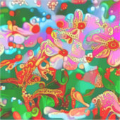 Mod en Groovy 60's Style Flower Art Sticker (Voorkant)