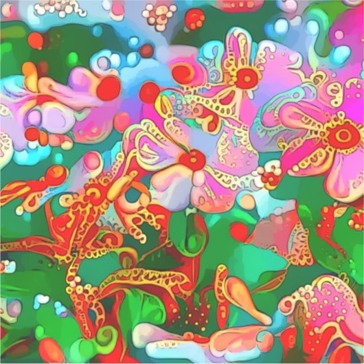 Mod en Groovy 60's Style Flower Art Sticker (Voorkant)