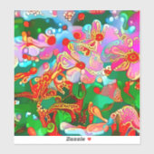 Mod en Groovy 60's Style Flower Art Sticker (Vel)