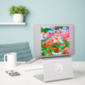 Mod en Groovy 60's Style Flower Art Sticker (Laptop op bureau)