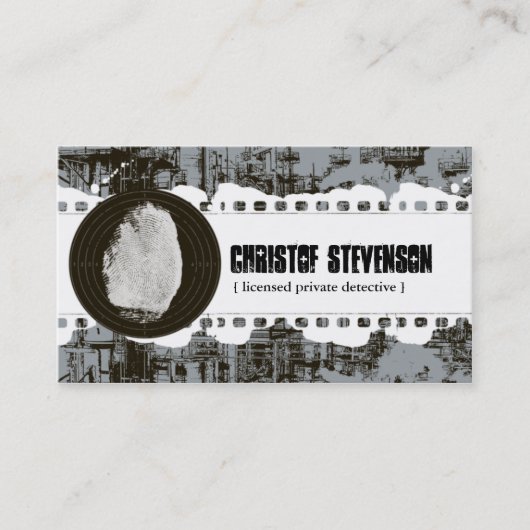 Mod Fingerprint Private Detective Visitekaartje (Voorkant)