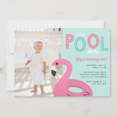 Mod Flamingo | Foto van Birthday Party Invitation Kaart (Voorkant)