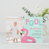 Mod Flamingo | Foto van Birthday Party Invitation Kaart (Staand voorkant)