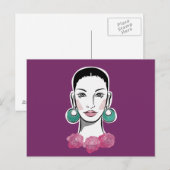 Mod Fleur Woman 1960 Briefkaart (Voorkant / Achterkant)