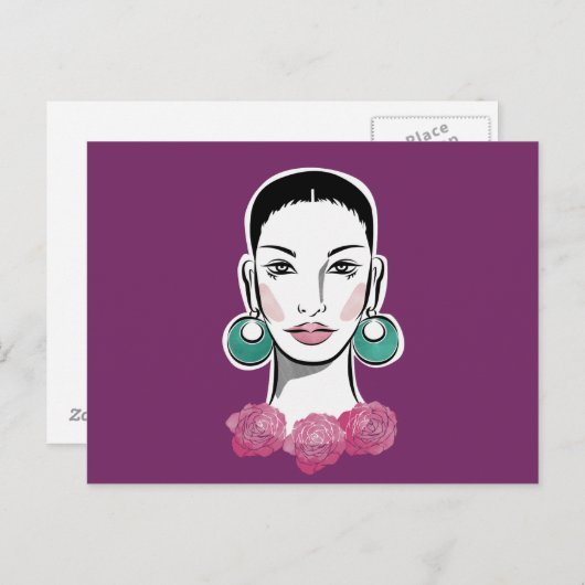 Mod Fleur Woman 1960 Briefkaart (Voorkant / Achterkant)