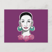 Mod Fleur Woman 1960 Briefkaart (Voorkant)