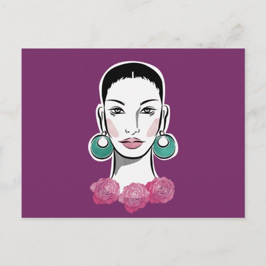 Mod Fleur Woman 1960 Briefkaart (Voorkant)