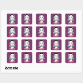 Mod Fleur Woman 1960 Vierkante Sticker (Vel)