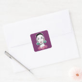 Mod Fleur Woman 1960 Vierkante Sticker (Envelop)