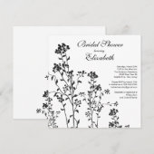 Mod Floral Bridal Shower Nobelprijs zwart wit Kaart (Voorkant / Achterkant)