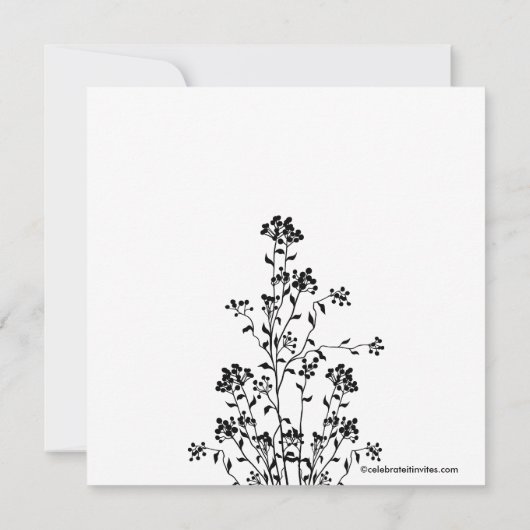 Mod Floral Bridal Shower Nobelprijs zwart wit Kaart (Achterkant)