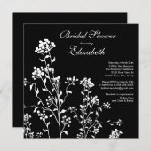 Mod Floral Bridal Shower Nobelprijs zwart wit Kaart (Voorkant / Achterkant)