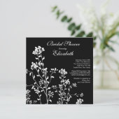 Mod Floral Bridal Shower Nobelprijs zwart wit Kaart (Staand voorkant)