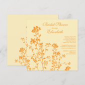 Mod Floral Bridal Shower Uitnodiging Sinaasappel C (Voorkant / Achterkant)