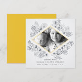 Mod Floral Geboorteaankondiging Aankondiging (Voorkant / Achterkant)