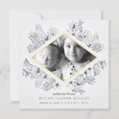 Mod Floral Geboorteaankondiging Aankondiging (Voorkant)