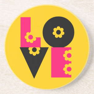 Mod Floral LOVE Square Zandsteen Onderzetter