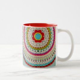 Mod Floral Mandala 11 oz Two-Tone Mok