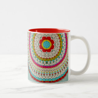 Mod Floral Mandala 11 oz Two-Tone Mok