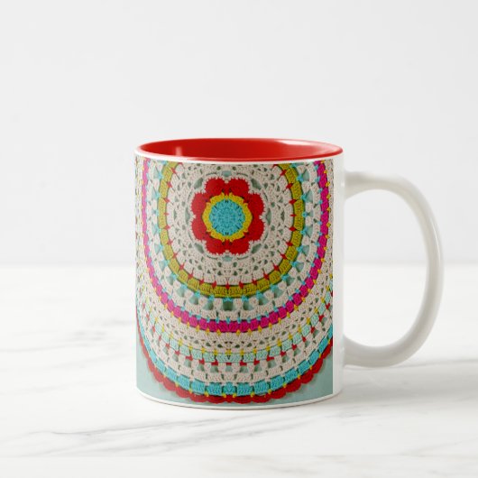 Mod Floral Mandala 11 oz Two-Tone Mok (Rechts)